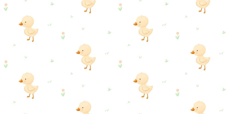 Seamless pattern with cute chick, perfect for nursery decor, and baby fabric, Illustrazione stock