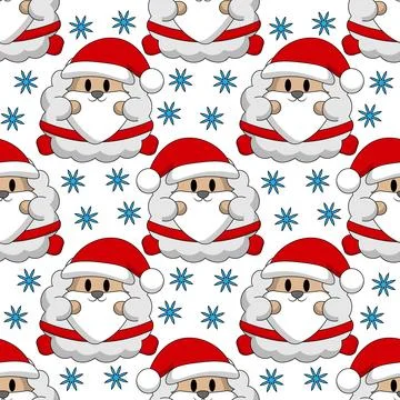 Seamless pattern with Cute Christmas Sheep Santa Stock Illustration