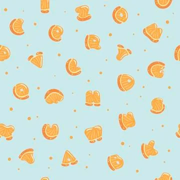 Seamless pattern with cute citrus letters. Stock Illustration