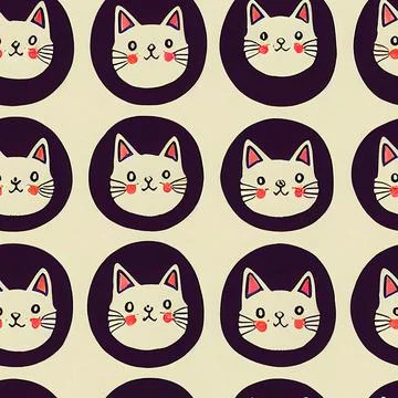 Seamless pattern with cute colourful Kittens. Creative childish texture. Ilustración de archivo