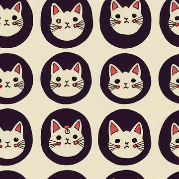 Seamless pattern with cute colourful Kittens. Creative childish texture. Stock Illustration