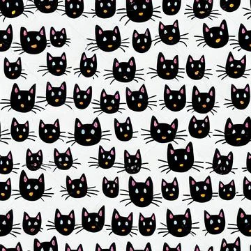 Seamless pattern with cute colourful Kittens. Creative childish texture. Stock Illustration