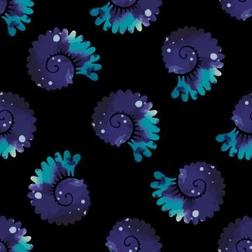 Seamless pattern with cute cosmic shell Illustrazione stock