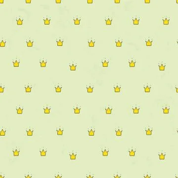Seamless pattern with cute crowns. Simple minimalistic illustration Illustrazione stock