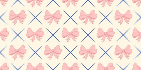 Seamless pattern with cute delicate bows in flirty style Stock-Illustration