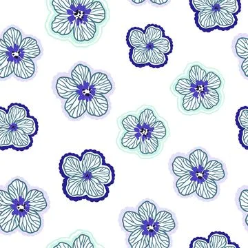 Seamless pattern with cute doodle floral elements. Hand drawn print for tex.. Stock Illustration