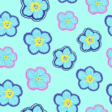 Seamless pattern with cute doodle floral elements. Hand drawn print for tex.. Illustrazione stock
