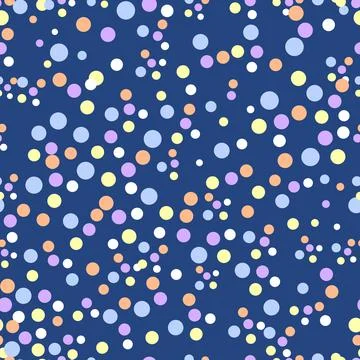 Seamless pattern with cute dots on dark blue. Stock Illustration