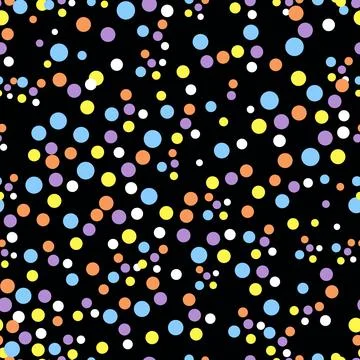 Seamless pattern with cute dots on dark black. Repeat texture background Illustrazione stock