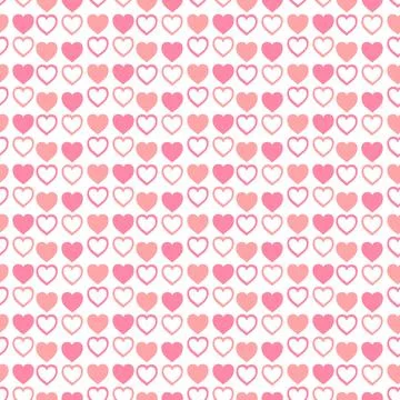 Seamless pattern of cute drawn hearts. Gentle romantic background for Valent Illustrazione stock