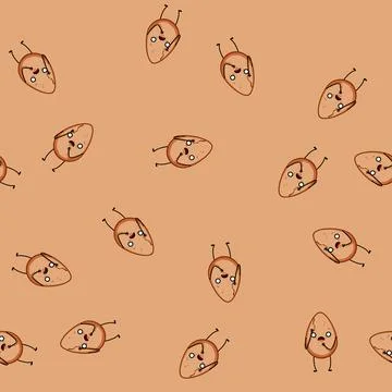Seamless pattern cute egg character cartoon vector Stock Illustration