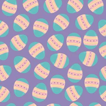 Seamless pattern of cute eggs. Stock Illustration