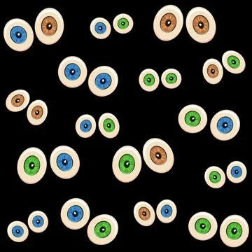 Seamless pattern with cute eyes in the dark Stock Illustration