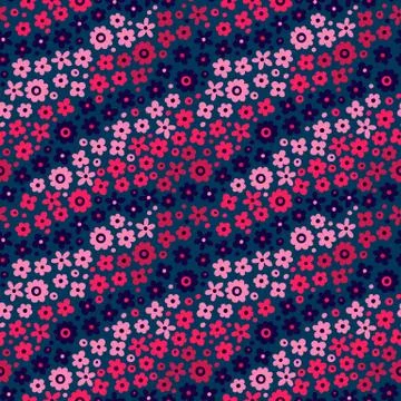 Seamless pattern with cute flowers Stock Illustration