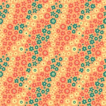 Seamless pattern with cute flowers Stock Illustration