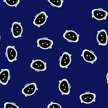 Seamless pattern Cute friendly robot head representing artificial intelligenc Stock Illustration