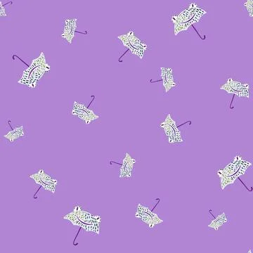 Seamless pattern cute frog umbrella. Background of funny accessory shape head Stock Illustration