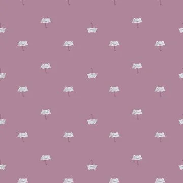 Seamless pattern cute frog umbrella. Background of funny accessory shape head Illustrazione stock