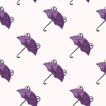 Seamless pattern cute frog umbrella. Background of funny accessory shape head Stock Illustration