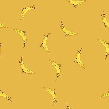 Seamless pattern cute fruit vegetable character cartoon vector Stock Illustration