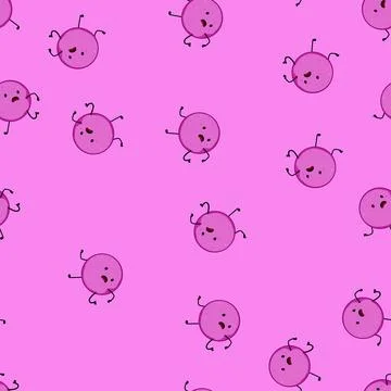 Seamless pattern cute geometric shape character cartoon vector Stock Illustration