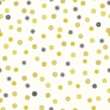 Seamless pattern with cute golden original snowflakes. Illustrazione stock