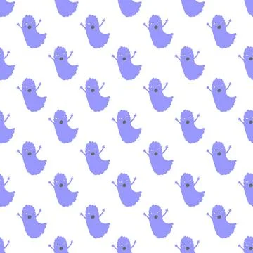 Seamless pattern with cute Halloween elements. Illustrazione stock