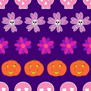 Seamless pattern cute Halloween pattern design Stock Illustration