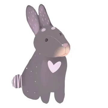 Seamless pattern with cute hand drawn bunnies. Creative childish background Illustrazione stock