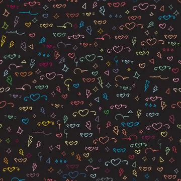 Seamless pattern with cute heart pattern background. Vector illustrations for Stock Illustration