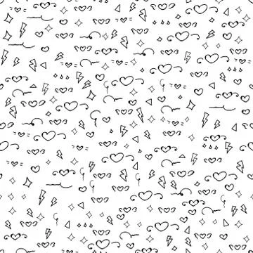 Seamless pattern with cute heart pattern background. Vector illustrations for Stock Illustration