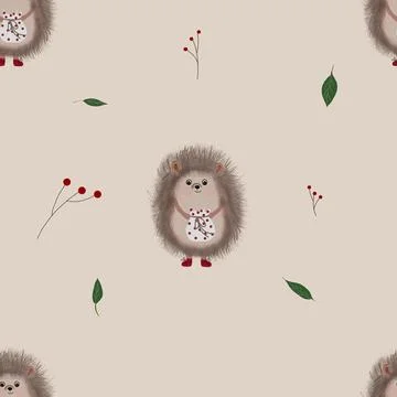 Seamless pattern cute hedgehog for baby textile. repeating pattern for beautiful Stock Illustration