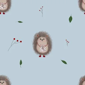 Seamless pattern cute hedgehog for baby textile. repeating pattern for beautiful Stock Illustration