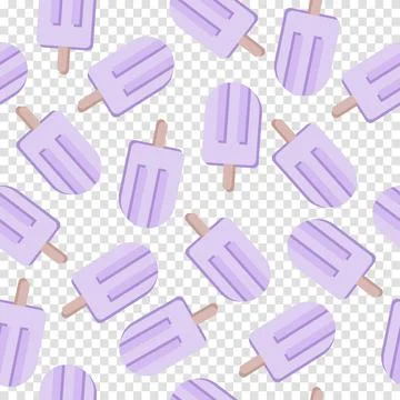 Seamless pattern cute ice cream. Seamless summer pattern with ice cream. Crea Stock Illustration