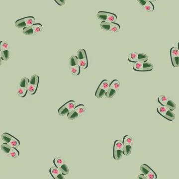 Seamless pattern cute kid slippers cartoon vector 스톡 일러스트