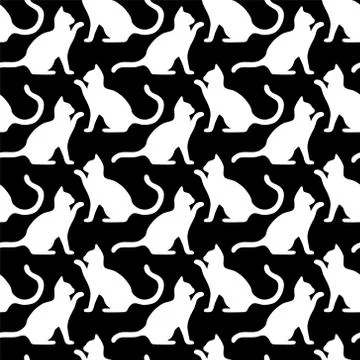 Seamless pattern with cute kittens. Creative childish texture. Illustrazione stock