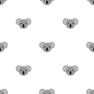 Seamless pattern with cute koala. Vector illustration for design, web. イラスト素材