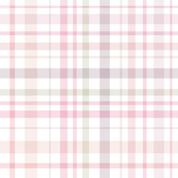 Seamless pattern in cute light pink and white colors for plaid, fabric, イラスト素材