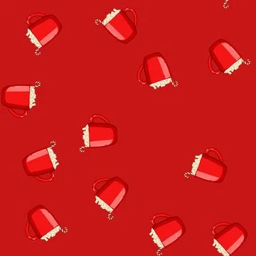 Seamless pattern cute marshmallow cup cartoon vector 스톡 일러스트