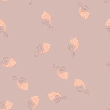 Seamless pattern cute mermaid tail cartoon vector Stock Illustration