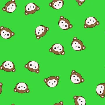 Seamless pattern Cute monkey head combining animal and digital camera concept Illustrazione stock