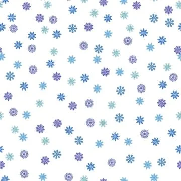 Seamless pattern with cute original snowflakes. Stock Illustration