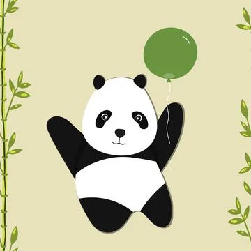 Seamless pattern with cute panda baby on color background. Funny asian animals Stock Illustration