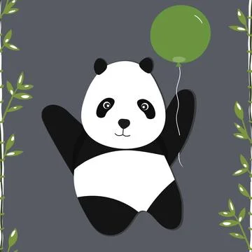 Seamless pattern with cute panda baby on color background. Funny asian animals Stock Illustration