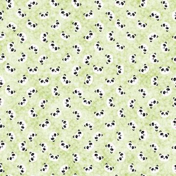 Seamless pattern with cute panda on color background. Funny asian animals. Card Stockillustratie