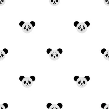 Seamless pattern with cute panda. Vector illustration for design, web. Stock Illustration