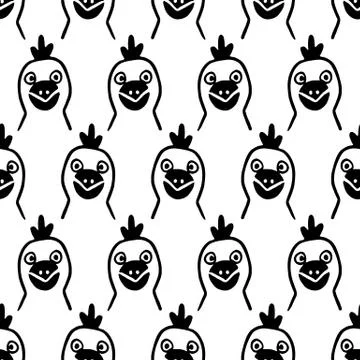 Seamless pattern with cute parrots. Stock Illustration