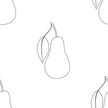 Seamless Pattern with Cute Pear Illustrazione stock