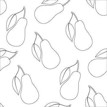 Seamless Pattern with Cute Pear Stock Illustration