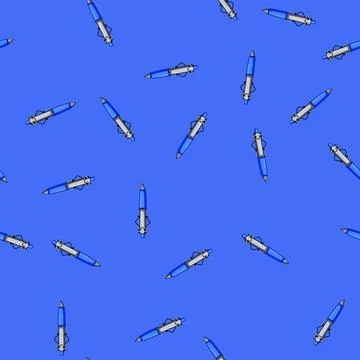 Seamless pattern cute pen character cartoon vector 스톡 일러스트